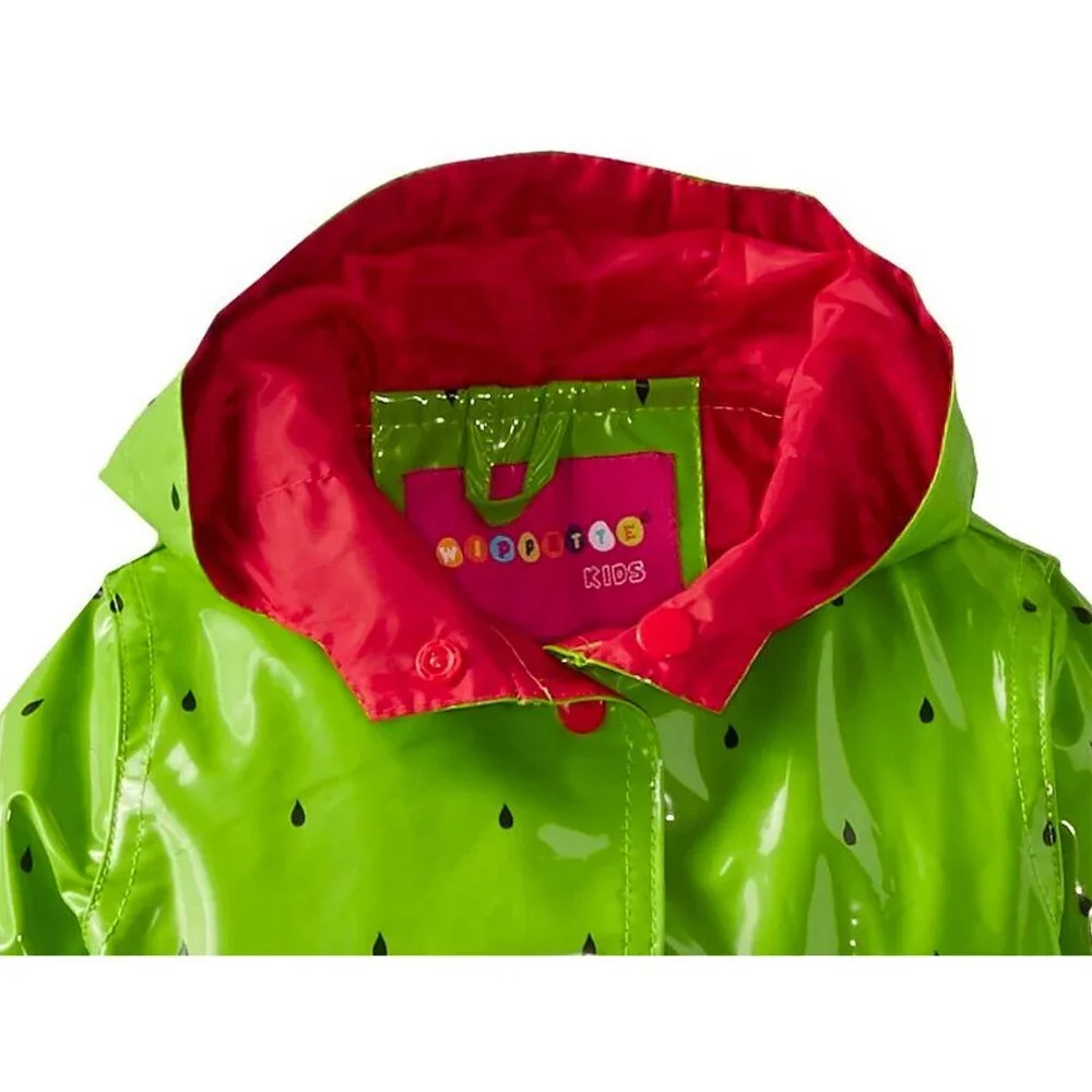 Wippette Baby Girls Coat Watermelon Raincoat Green Hooded Jacket Size 12 Months